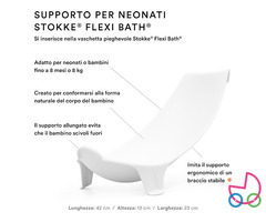 Stokke Flexi Bath (White) + Supporto per neonati + Supporto per Flexi Bath