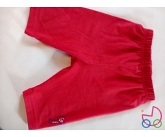 leggins rossi + pantaloncini bimba 12-18 mesi